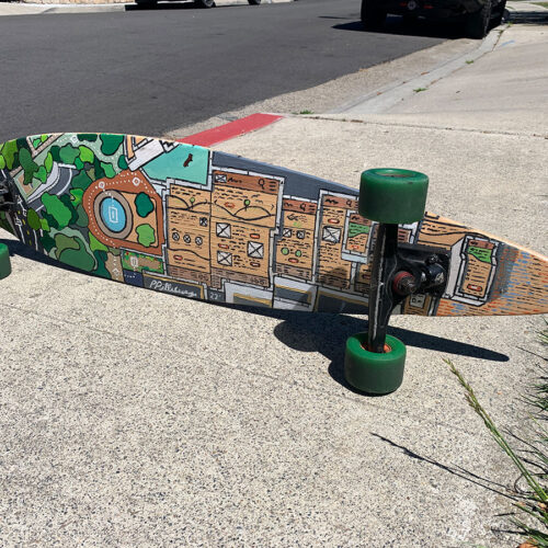 UXUI Skateboard Oil on Wood